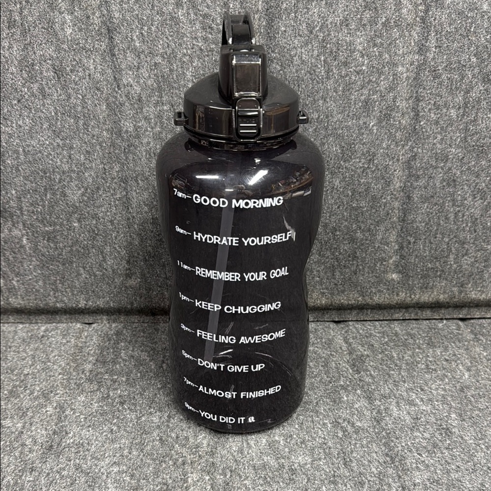 Black Motivational Water Bottle 128 oz